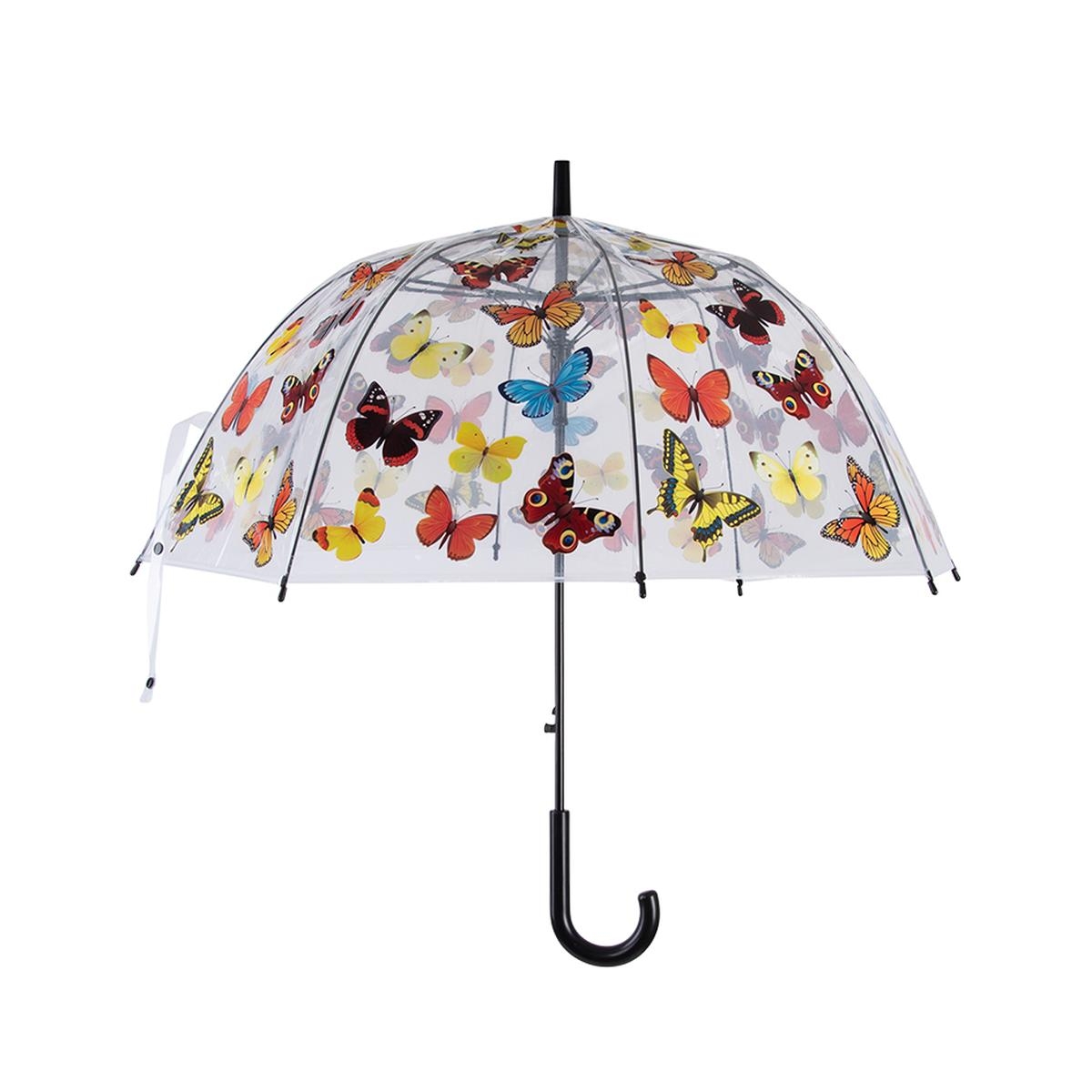Transparent paraply med farverige sommerfugleprint Kampagne Transparent paraply med farverige sommerfugleprint Kampagne