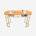 Kosmetikbord i glas og gyldent metal med marmoreffekt Jess Udvalg