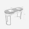 Kosmetikbord i glas og gyldent metal med marmoreffekt Jess Model