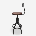 Barstol med ryglæn i justerbar vintage industriel design til bar køkken Junt Udsalg