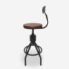 Barstol med ryglæn i justerbar vintage industriel design til bar køkken Junt Udsalg