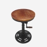 Justerbar skammel i vintage industriel design med håndsving Zunor Tilbud