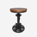 Justerbar skammel i vintage industriel design med håndsving Zunor Udsalg