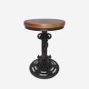Justerbar skammel i vintage industriel design med håndsving Zunor Udsalg