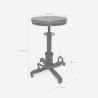 Taburet med justerbar skrue design i vintage industriel stil Helix Udsalg