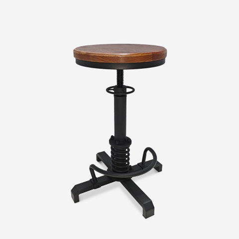 Taburet med justerbar skrue design i vintage industriel stil Helix Kampagne