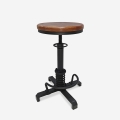 Taburet med justerbar skrue design i vintage industriel stil Helix Kampagne