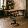 Taburet med justerbar skrue design i vintage industriel stil Helix På Tilbud