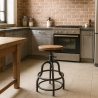 Justerbar taburet i træ og metal industriel vintage design Vont På Tilbud