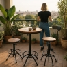 Rundt højbord i vintage industriel design med justerbar højde til bar Girus På Tilbud