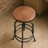 Barstol med fodstøtte i justerbar industrielt vintage design Klom Udsalg