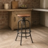 Barstol med fodstøtte i justerbar industrielt vintage design Klom På Tilbud