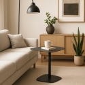 Sofabord med lavt moderne design i sort metal Dusk På Tilbud
