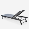 Sæt af 4 justerbare solsenge i aluminium med hjul til have terrasse og pool Rimini Pris