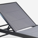 Sæt af 4 justerbare solsenge i aluminium med hjul til have terrasse og pool Rimini Billig