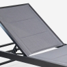 Sæt af 4 justerbare solsenge i aluminium med hjul til have terrasse og pool Rimini Billig