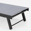 Sæt af 4 justerbare solsenge i aluminium med hjul til have terrasse og pool Rimini 