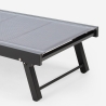Sæt af 4 justerbare solsenge i aluminium med hjul til have terrasse og pool Rimini 