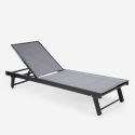 Sæt af 4 justerbare solsenge i aluminium med hjul til have terrasse og pool Rimini Omkostninger