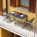Sæt med bord 50x100 cm og 2 foldestole i jern Balcony På Tilbud