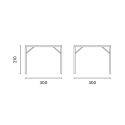 Havepergola 3x3 med skydetag Skroda Rabatter