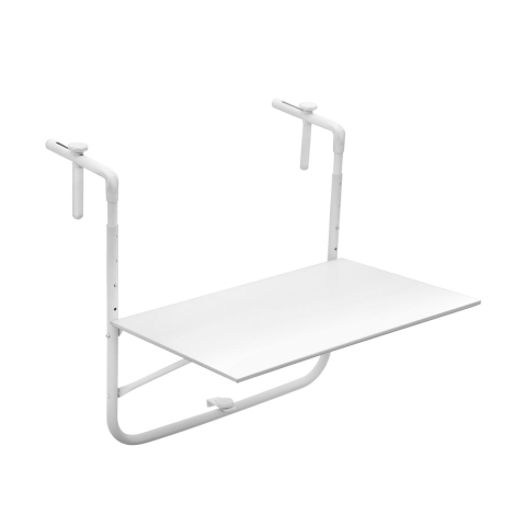 Hvidt udendørs foldbart bord til altaner 60x52cm Ringhiera Kampagne
