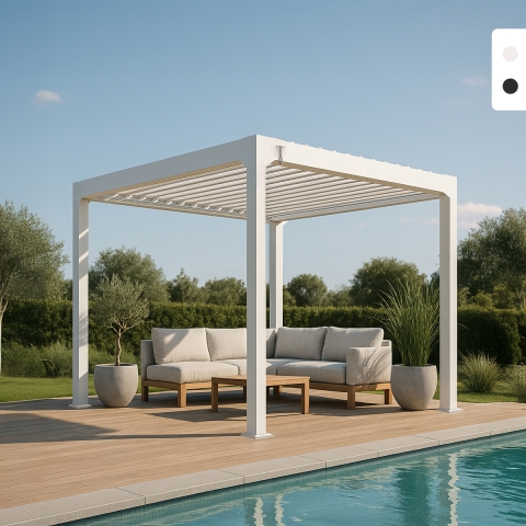 Bioklimatisk pergola til haven 3x3m aluminium Guadalupe Kampagne