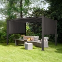 Pergola med skygge i aluminium 3x4m havepavillon Barbados 