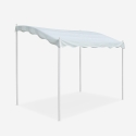 Pergola markise 3x2 m med sort stålramme havepavillon til have terrasse Udsalg
