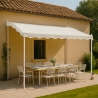 Pergola markise 3x2 m med sort stålramme havepavillon til have terrasse Udvalg