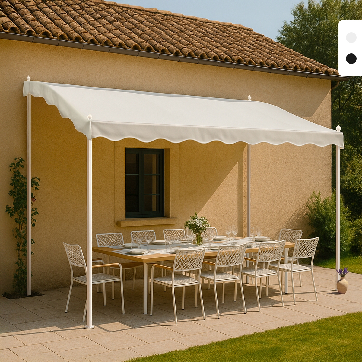 Pergola markise 3x2 m med sort stålramme havepavillon til have terrasse Kampagne Pergola markise 3x2 m med sort stålramme havepavillon til have terrasse Kampagne
