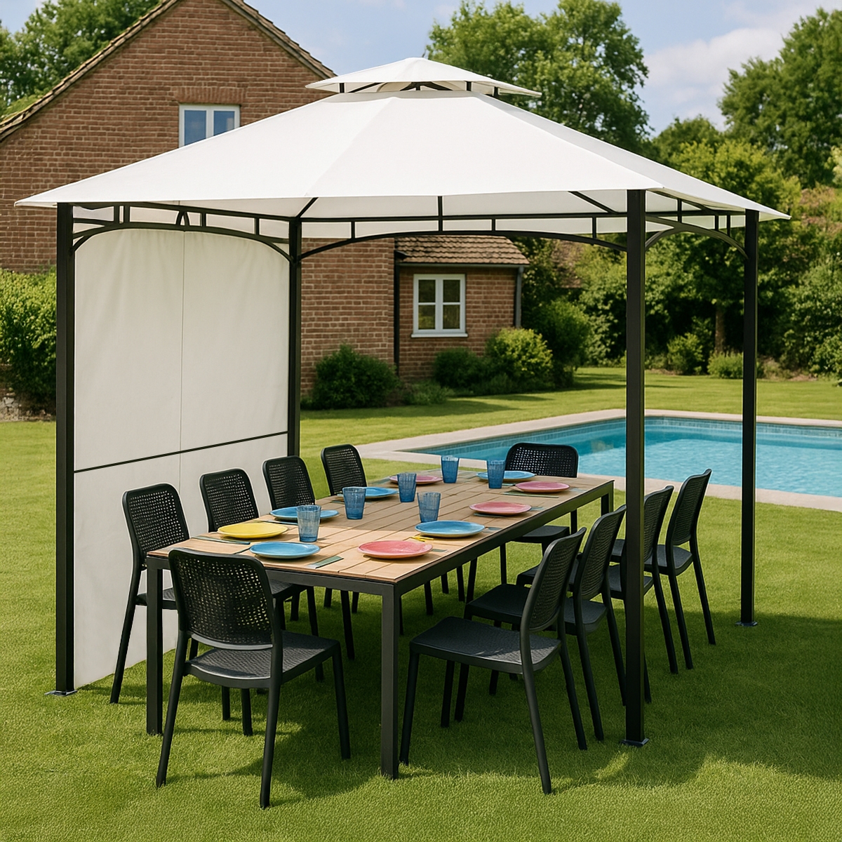 Antigua have pavillon 3x3 meter til have terrasse bar hotel restaurant Kampagne Antigua have pavillon 3x3 meter til have terrasse bar hotel restaurant Kampagne
