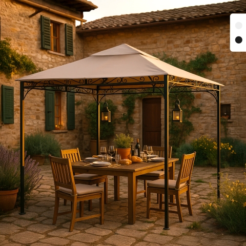 Style havepavillon 3x3 meter til have terrasse bar hotel restaurant Kampagne