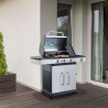 Gasgrill i rustfrit stål med 3 brændere + 1 Davis På Tilbud