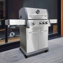 Gasgrill i stål med 3 brændere og sidebrænder Montana På Tilbud