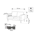 Moderne 2-personers sofa i bomuld 137x73x82 cm Ramsey 