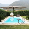 Hvid haveparasol 2x3m i polyester Poly På Tilbud