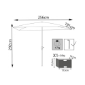 Hvid haveparasol 2x3m i polyester Poly Rabatter