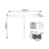 Hvid haveparasol 2x3m i polyester Poly Rabatter