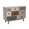 Farverig trækommode med 8 skuffer i shabby chic stil Donald Kampagne