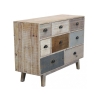Farverig trækommode med 8 skuffer i shabby chic stil Donald På Tilbud