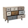 Farverig trækommode med 8 skuffer i shabby chic stil Donald Tilbud