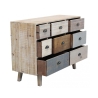 Farverig trækommode med 8 skuffer i shabby chic stil Donald Udsalg
