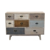 Farverig trækommode med 8 skuffer i shabby chic stil Donald Rabatter