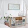 Shabby chic trækommode med skuffer Denny Mængderabat