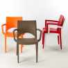 Sæt med 24 Paris Armlæn Grand Soleil stabelbar spisebord stol farver 
