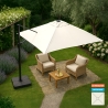 Paradise 2,5m kvadratisk hænge parasol til have terrasse altan med tilt Kampagne