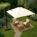 Paradise 2,5m kvadratisk hænge parasol til have terrasse altan med tilt Udsalg