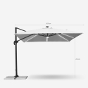 Stor hænge parasol 3x3 m med solcelle LED lys til have terrasse anti uv Paradise 