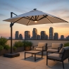 Stor hænge parasol 3x3 m med solcelle LED lys til have terrasse anti uv Paradise Udsalg